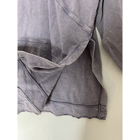 Anthropologie Pilcro Crossover Sweatshirt Size XS Purple Side Slits Acid Wash - Picture 3 of 10